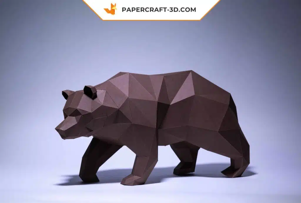 Papercraft Ours en origami papier 3D à monter soi-même, vue 3