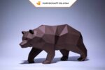 Papercraft d'ours en origami 3D