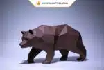Papercraft Ours en origami papier 3D à monter soi-même, vue 3