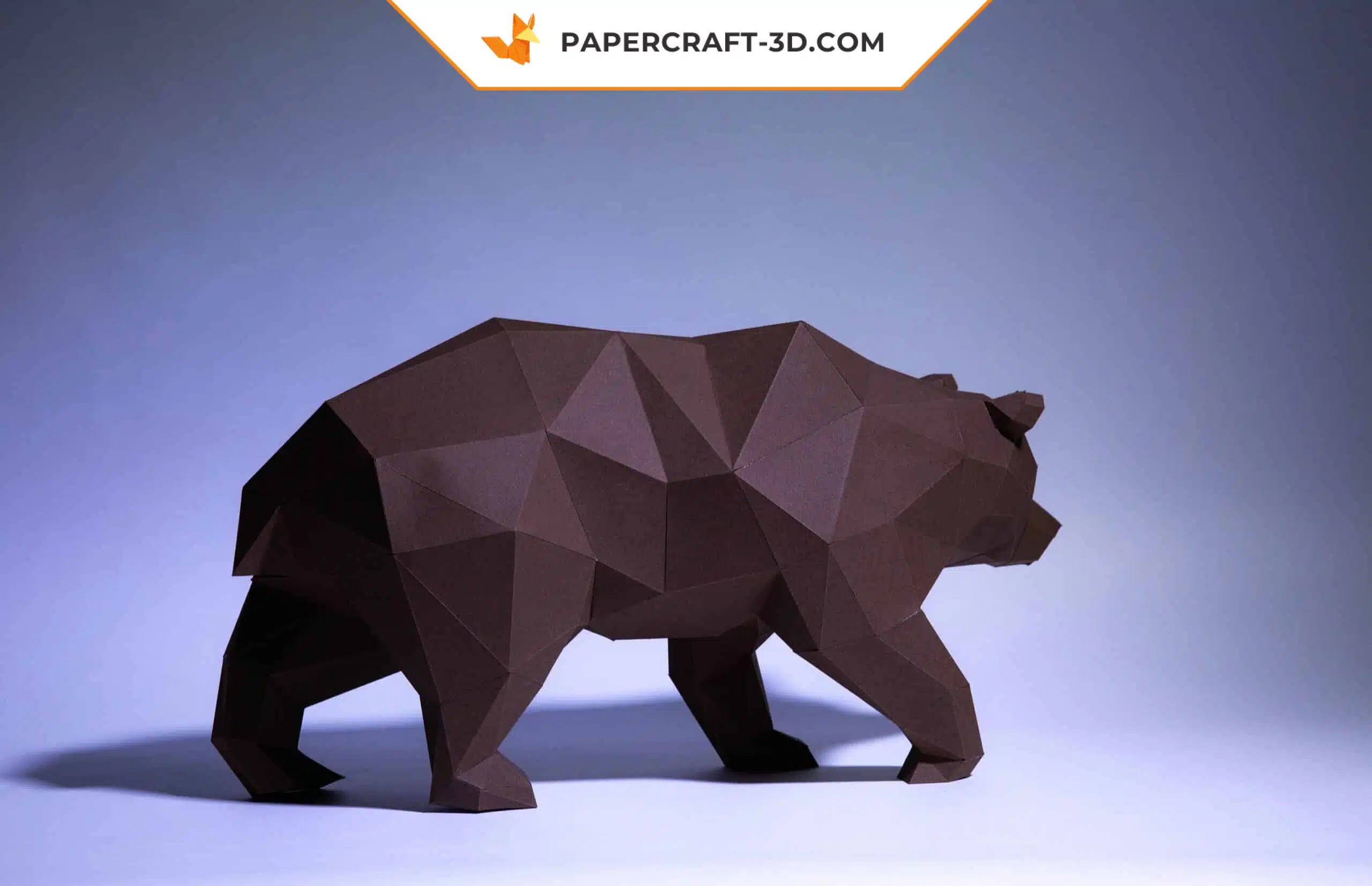Papercraft Ours en origami papier 3D à monter soi-même, vue 4