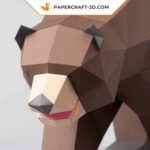 Papercraft d'ours grizzly brun en origami 3D