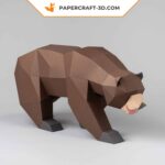Papercraft d'ours grizzly brun en origami 3D