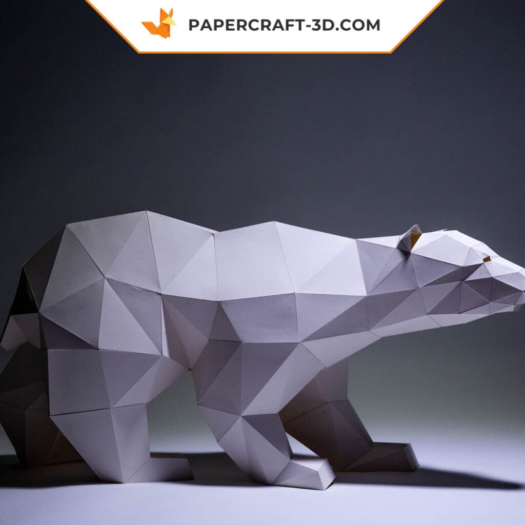 Papercraft d'ours polaire en origami 3D