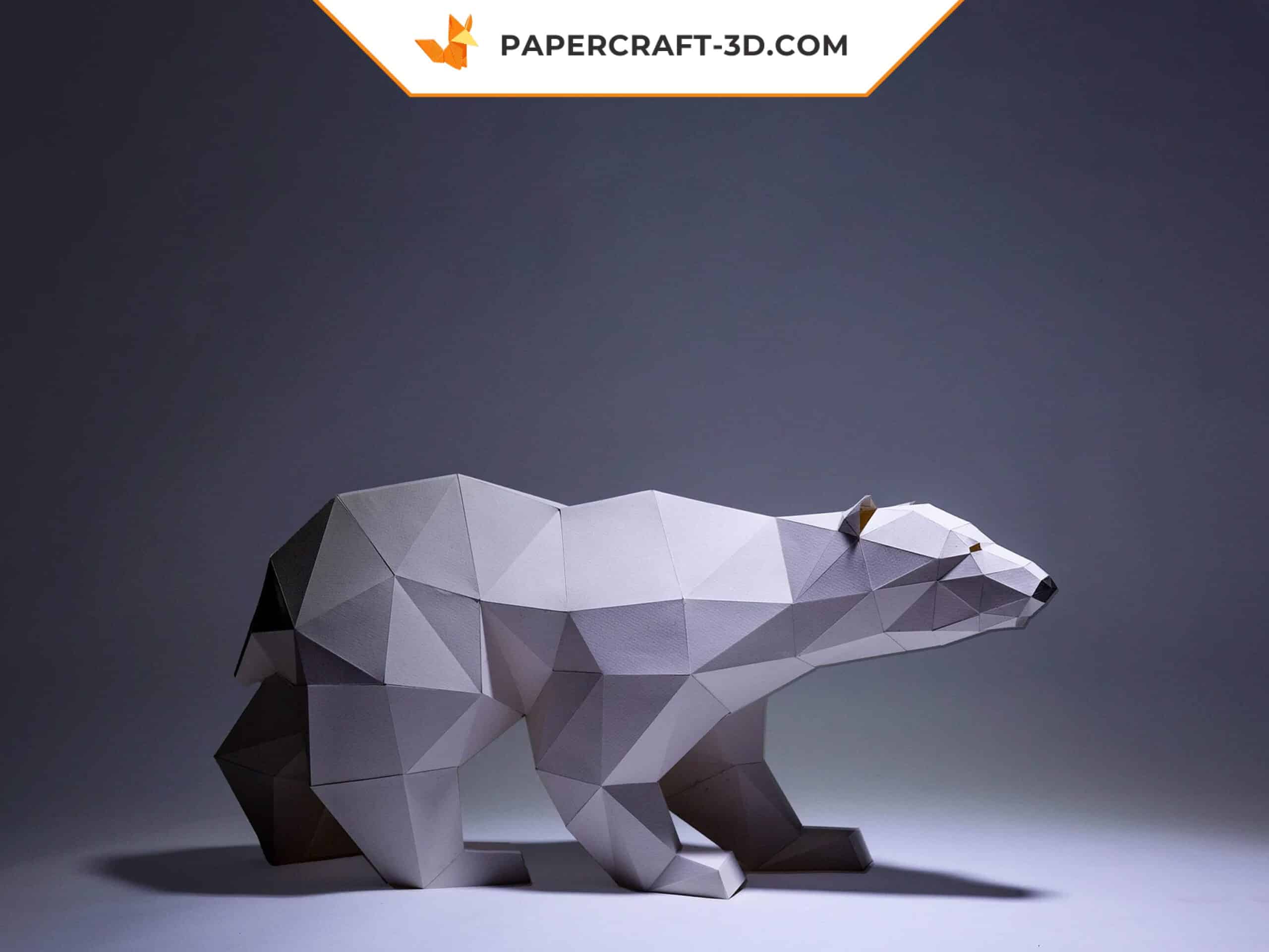 Papercraft polar bear in 3D origami Papercraft polar bear in 3D origami