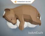 Papercraft d'ours sur un nuage en origami 3D