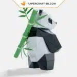 Papercraft Panda Debout en Papier 3D Origami, weergave 2