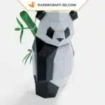 Papercraft Panda Debout en Papier 3D Origami, weergave 3