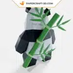 Papercraft Panda Debout en Papier 3D Origami, weergave 4