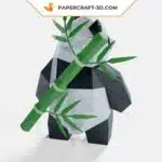 Papercraft Panda Debout en Papier 3D Origami, weergave 5