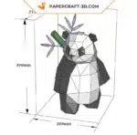 Papercraft Panda Debout en Papier 3D Origami, weergave 6