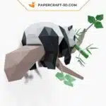 Papercraft Panda Lazy sur l&rsquo;arbre, sculpture en papier 3D à imprimer, weergave 4