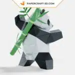 Papercraft panda qui pratique les arts martial en origami martial