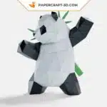 Papercraft panda qui pratique les arts martial en origami martial