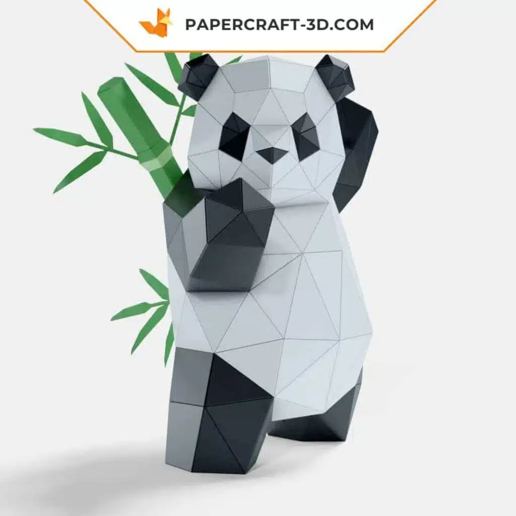 Papercraft panda qui pratique les arts martial en origami martial