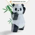 Papercraft panda qui pratique les arts martial en origami martial