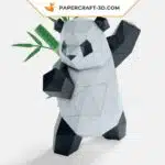 Papercraft panda qui pratique les arts martial en origami martial