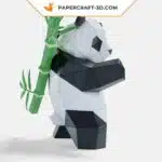 Papercraft panda qui pratique les arts martial en origami martial
