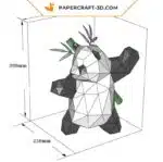 Papercraft panda qui pratique les arts martial en origami martial