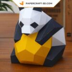 Papercraft panda in 3D origami