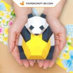 Papercraft panda in 3D origami