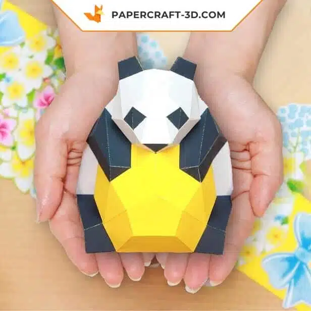 Papercraft panda en origami 3D, weergave 4