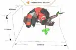 Papercraft panda rosso addormentato su un ramo in origami 3D, vista 2, vista 2
