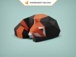 Papercraft de panda rouge endormi en origami 3D