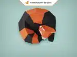 Papercraft panda rouge endormi modèle papier 3D, weergave 5
