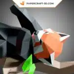 Papercraft de panda roux bâillant en origami