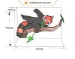 Papercraft de panda roux bâillant en origami