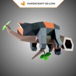 Papercraft of a lazy red panda in 3D origami