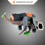 Papercraft de panda roux paresseux allongé en origami 3D