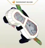 Papercraft panda murale su bambù in origami 3D
