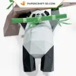 Papercraft de panda pendurado em origami 3D