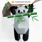 Papercraft de panda pendurado em origami 3D