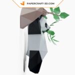 Papercraft of hanging panda in 3D origami