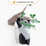 Papercraft of hanging panda in 3D origami