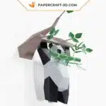 Papercraft de panda pendurado em origami 3D