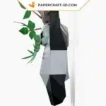 Papercraft de panda pendurado em origami 3D