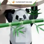 Papercraft de panda pendurado em origami 3D