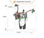 Papercraft of hanging panda in 3D origami