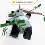 Papercraft de panda suspendu en origami 3D