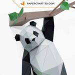 Papercraft de panda suspendu en origami 3D