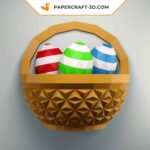 Papercraft Osterkorb und Ostereier in 3D-Origami