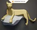 Papercraft panthère en papier 3D origami, kit DIY pour décoration murale, weergave 8