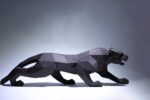Papercraft of angry black panther