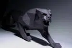 Papercraft de panthère noire en colère