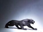 Papercraft of angry black panther