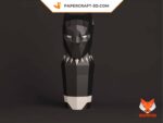 Papercraft pantera nera per bottiglia di vino
