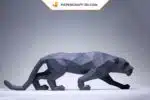 Papercraft Panthère Noire en origami papier 3D, weergave 4
